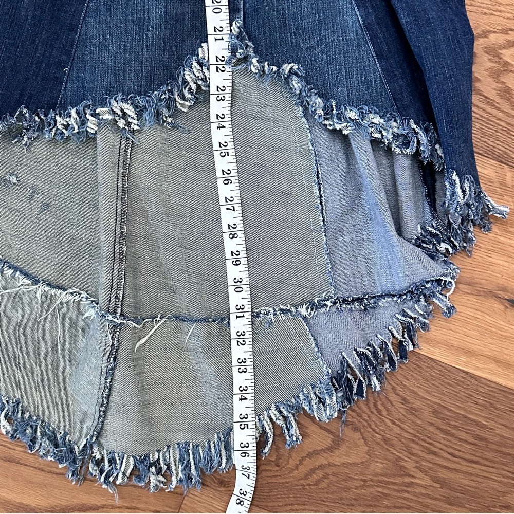 Kut from the Kloth Blue High-Low Denim Skirt - Picture 9 of 11